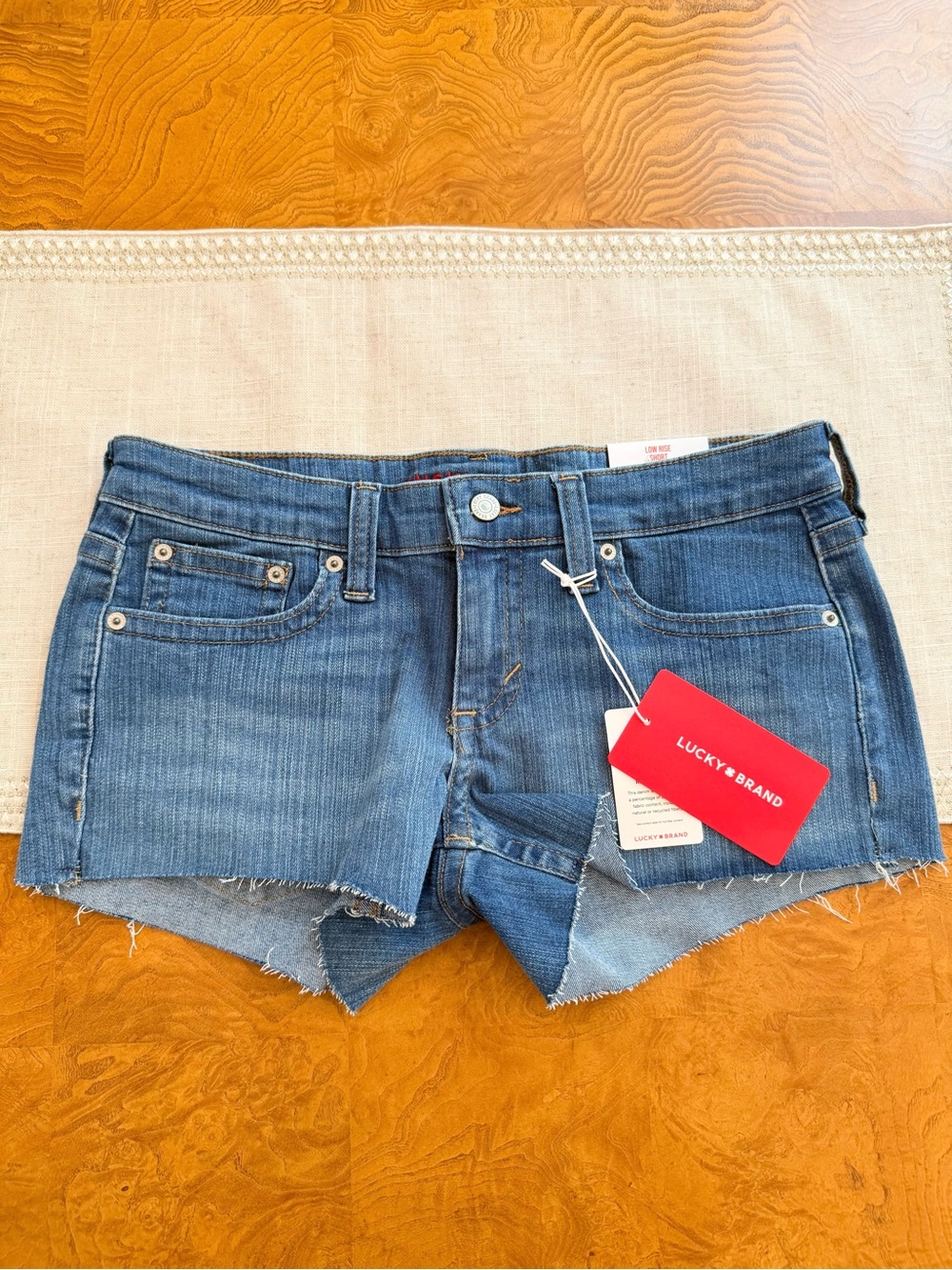 nwt lucky brand low rise denim mini shorts size 6